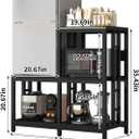 Mini Fridge Stand with Storage with Power Outlet, Microwave Oven Stand, Bakers Rack with Storage Shelf, Mini Fridge Cabinet, Mini Fridge Shelf for Kitchen, Living Room, Office, Patio.(Black), 
17.72"D x 40.16"W x 35.43"H