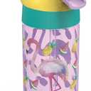 Zak Designs 16oz Riverside Desert Life Kids Water Bottle with Straw and Built in Carrying Loop Made of Durable Plastic, Leak-Proof Design for Travel, 2PK Set