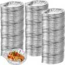 200pcs Aluminum Foil Clam Shells disposable pie pans mini Pie Tin oyster shells oyster plate shell escargot baking dish sea shell tostada trays for clambake, shrimp, scallop, Crab, Cakes Dip