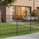 20 Panels No Dig Garden Fence with Gate, 32 in(H) X53 ft(L) Metal Fence Panels, Thickened Rustproof Garden Fencing, Animal Barrier for Dogs