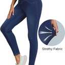 COPYLEAF Stretchy Jeans for Women Trendy Butt Lifting Leggings with Pockets Crossover Waisted Jeggings Pull on Skinny Jeans (Blue, M)