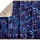 Florensi Weighted Lap Pad - 20 x 23 in, 7 lb, Blue Constellations, Focus & Calm with Sensory Blanket, Portable Travel & Cooling Blanket, Durable & Washable Weighted Pad