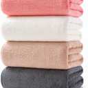 Lumimi Towels 4 Piece Soft Microfiber Bath Towel Set Salon Gym Yoga Travel Super Absorbent Lightweight Quick Dry and Durable, 55" L x 27" W, 4 Pack Multicolour Red