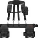 Tool Belt for men | For persons under 178cm in height and 170lbs in weight only | With Suspenders | Detachable & Adjustable Tool Pouch Bag | Electrician,Carpenter,Construction