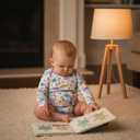 PATPAT Baby Bodysuits - Soft Viscose Made from Bamboo - Long Sleeve Funny for Boys and Girls -Newborn Infant Toddler Clothes (6-9 Months, Purple Flower)