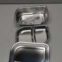 8.6'' x 5.9'' Stainless Steel Lunch Container Bento Box, Metal Lunch box, Metal Food Containers Stainless Steel Food Container, With Leakproof Lid, Fork and Spoon (21B01)