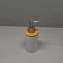 Ceramic Soap Dispenser Hand Soap Dispenser Refillable Liquid Great for Kitchen and Bathroom Decorative (White)