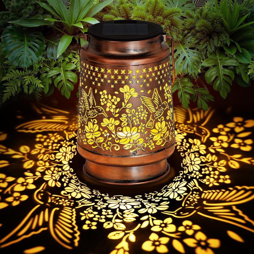 Solar Lantern Outdoor Waterproof Decorations Garden Decor, Christmas Birthday Gifts for Women, Mom, Grandma Decorative Garden, Yard, Patio, Lawn, Balcony Porch - Hummingbird