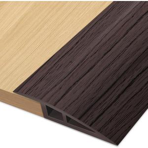 Floor Transition Strip Door Threshold 36 inch, 1/2''  3/5'' Threshold Ramps for Doorways, Vinyl-Transition Strip for Door Floor (Wood Grain Gray)