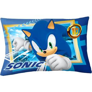 Franco Kids Bedding Super Soft Microfiber Reversible Pillowcase, 20 in x 30 in, Sonic The Hedgehog