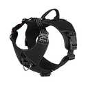 ICEFANG GN8 Quick-Moving Tactical Dog Harness with 2xMetal Buckles for Large Sized Dogs,Reflective K9 Vest,No-Pull Front Leash Clip,5-Points Adjustable Pet Harness (Black, Large (Pack of 1))