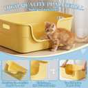 Low Entry Kitty Litter Box for Small Cats, Kittens Litter Boxes with High Sides, Open Top, Anti-Splash Plastic Litter Pan for Medium Pets, Easy to Clean, 16.5" L*11.8" W*7" H (Grey)