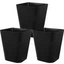 Small Bathroom Trash Can Plastic Garbage Can Square Waste Basket Trash Bins Container Bins for Bathroom, Office, Dorm Room, Home Office, Under Desk, Kitchen, Bedroom, 3 Pack, Black