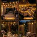 Minetom 34FT Solar String Lights Outdoor Waterproof, 9 LED S14 Shatterproof Bulb, Patio Lights with Remote Type-C Port Timable, 3 Light Modes Dimmable Solar String Lights for Outside, Yard, Camping