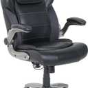Amazon Basics Ergonomic High-Back Office Chair with Flip-Up Arms, Adjustable Lumbar Support, Height Adjustable, 29.5"D x 27.5"W x 44.75"H, Black