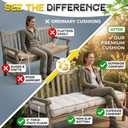 Outdoor Bench Cushion, Tufted Patio Seat Pad for Garden Bench, Porch Swing, Indoor/Outoor Furniture (Cream, 42X16X4)