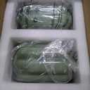 Vintage Milk Glass Bathroom Vanity Light - 2-Light Wall Sconce with Brass Finish Base & Green Glass Shade - Wall Sconce Lighting for Mirror, Kitchen, Living Room, Gallery (Bulbs Included) (Green)
