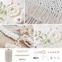 Lxmxgk Creates Macrame Kits, Macrame Plant Hangers Kit, Adult DIY Craft Keychain Making Kit, Macrame Starter Set, 212 Macrame Supplies with 218 Yards Macrame Cord and Wood Beads, Wooden Dowel