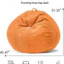 4FT Bean Bag Chair for Adults,Large Teardrop Beanbag with Filler