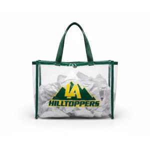 10 pcs Medium clear bags, green straps, green logo