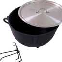 COOKAMP 5-Gallon Heavy Duty Cast Iron Jambalaya Pot, with Aluminum Lid [JA05T], 20 Quarts