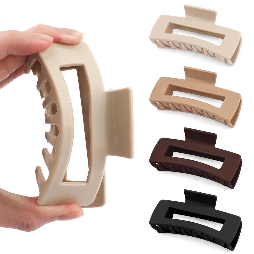 Canitor Silicone Flexible Claw Clip Soft Cozy Cloud 4 Inch Large Hair Clips Hair Accessories for Women Thick Thin Hair