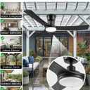 56" Outdoor Ceiling Fan with Light, IP66 Waterproof Ceiling Fans | Remote & App Control, Reversible DC Motor, 3 CCT, Dimmable LED, Auto Memory, Large Ceiling Fans for Patios, Gazebo, Porch