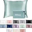 Blissy Silk Pillowcase - 100% Pure Mulberry Silk - 22 Momme 6A High-Grade Fibers - Silk Pillow Cover for Hair & Skin - Regular, Queen & King (Mint, King)