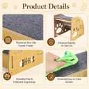 Wooden Dog Stairs, 3 Tier Stable Pet Steps with Non Slip Carpet Treads, 13.4 x 11.8 x 15.7 in Low Incline Indoor Pet Ramp for Sofa & Bed, Offering Reliable Support to Active Small Dogs and Senior Cats