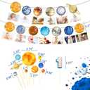 First Trip Around The Sun Birthday Decorations Party Supplies First Launch Photo Banner Party Supplies for 1st Trip Around The Sun 12 Months Milestone Backdrop Astronaut Theme Baby Shower Decor