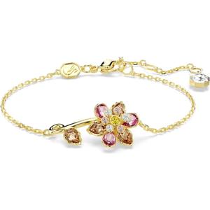 Swarovski Idyllia bracelet, Mixed cuts, Flower, Multicolored, Gold-tone finish