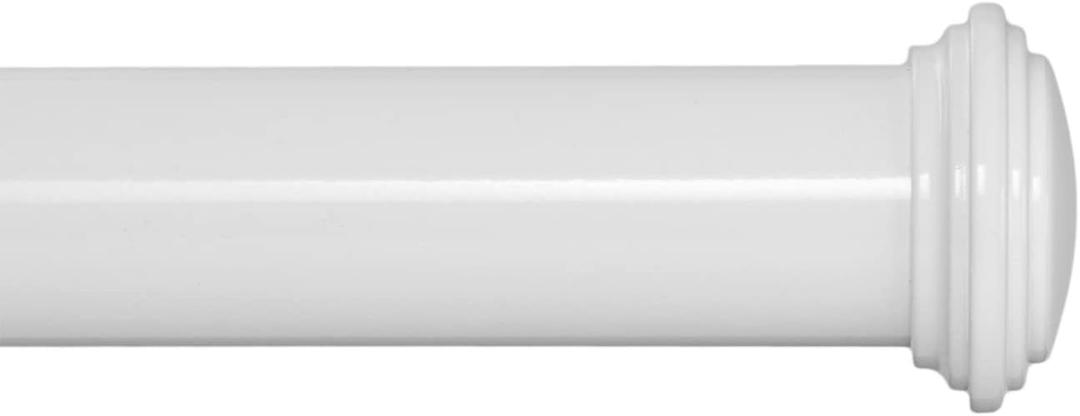 Ivilon Window Curtain Rod Decorative End Cap Design, 1 Inch Rod, 48 to 86 Inch. White
