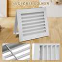 PATIKIL Door Air Vent Cover, 12" x 10", Aluminum Grille Ventilation Cover Louvered for Cabinet Wardrobe Door, Silver Tone