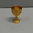 Cabilock Vintage Chalice Medieval Goblet, 30ml Shot Glass Brass Gold Wine Glasses Goblet, Communion Cup, Cocktail Glass Cup for Home Bar Wedding Party Supplies