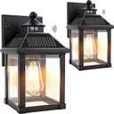 CYHKEE Solar Wall Lights Outdoor Large Size Solar Porch Sconce Lights Motion Sensor with 3 Lighting Modes Dusk to Dawn - Waterproof Lantern Fixture for Front Door Garage Porch Yard Fence (2 Pack)