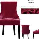 Lellen Velvet Stretch Wingback Chair Cover Slipcover - Reusable Protector Cover for Dining Room Banquet Home Decor etc Machine Washable Hand Washable (Wine, 2PC)