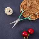 2 x Premium Small Craft Scissors with Beautiful Butterfly Decos - Comfortable Handles and Sharp Tips for Crochet, Embroidery, and Sewing - Includes Protective Cover (Green Rose Gold)