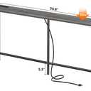 SUPERJARE 70 Inch Console Table with Outlet, Sofa Table with Charging Station, Narrow Entryway Hallway Table, Behind Couch Table, for Living Room, Charcoal Gray