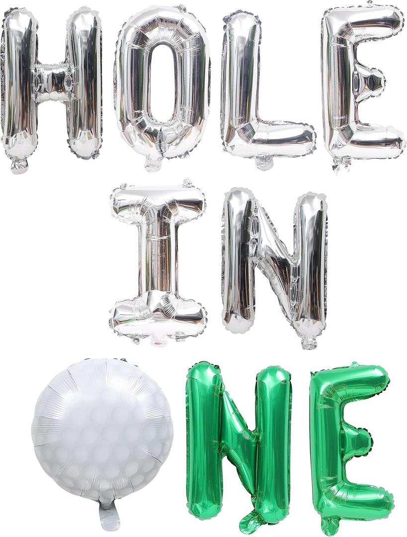 Hole in One Golf 1st Birthday Balloon - Hole in One Balloon, Golf Foil Balloons for Boys Golf Outdoor Sports Theme Birthday Party Decor Supplies