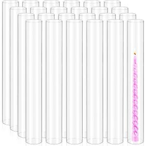 12 Pcs Hurricane Candle Holder Sleeve, H:14" D:2.5" Clear Glass
Bottomless,Glass Cylinder Candleholder, Tall Clear Cylinder, Open Both Ends, Chimney Tube Cover, Open Ended Candle Shade
Brand: REWOMC