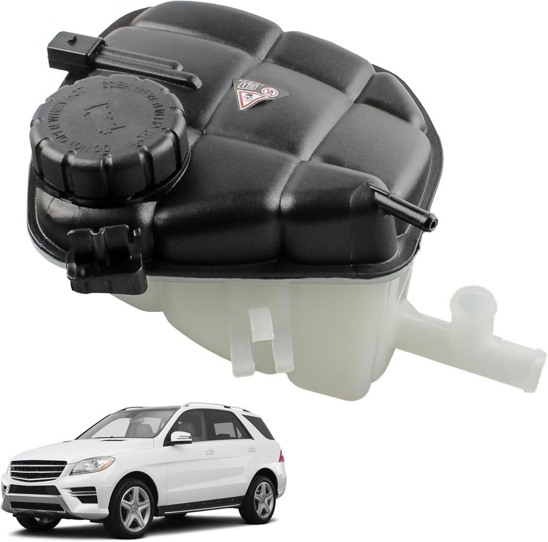 Engine Radiator Coolant Overflow Reservoir Tank With Sensor & Cap Compatible With 2006-2015 Mercedes-Benz GL320 GL350 GL450 GL500 GL550 ML350 ML450 ML500 ML550 Replaces 1645000049 603-256
