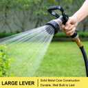 FANHAO Heavy Duty Fireman's Hose Nozzle, Metal Water Nozzle with 8 Spray PatternsHigh Pressure Garden Hose Sprayer with Lever Control and Non-Slip Grip to Water Lawns & Plants, Wash Cars & Clean