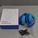 Candy Bila Kids Bluetooth 6.0 Headphones with LED Light, 85Hours Playtimes, Type-C Fast Charging, 85/94dB Volume Limited, Comfort Wireless Headphones with Built-in Mic, Wired & TF Card Mode, Blue