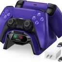 Fachixy Controller Charger for PS5, with 2-Hour Fast Charging chip, PlayStation 5 Charging Station with US Power Adapter and Cable, with LED Charging Status Indicator Light, Purple