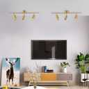 KCO Lighting Modern Brass Gold Track Lighting 3-Lights Modern Kitchen Fixtures Indoor Flush Mount Ceiling Spotlights Dimmable LED Ceiling Spot Light (3-Light)