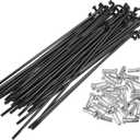 X AUTOHAUX 36pcs 14G J Bend Bicycle Steel Spokes Cycle Spokes with Brass Nipples for Mountain Bike MTB (119MM)