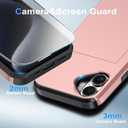 for iPhone 17 Wallet Case with Card Holder + 2 Tempered Glass Screen Protector Protective Shockproof Hidden Card Slot Slim Case Women Men for iPhone 17 6.3(Rose Gold)