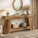 Tribesigns 70.9 Inch Long Console Tables, Farmhouse Entryway Table with Storage, 2-Tier Sofa Table Behind Couch for Entrance, Hallway, Living Room (Rustic Brown), 70.87" W x 11.81" D x 33.46" H