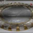 Round Gold Sunburst Mirror Mid-Century Metal Frame Wall Decor 32"