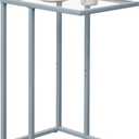 End Table,C Shaped Side Table for Sofa,Glass Couch Tray Snack Dinner Table for Living Room, Bedroom,TV Tray Table for Small Space,Living Room, Bedroom,Easy Assembly (Gray)